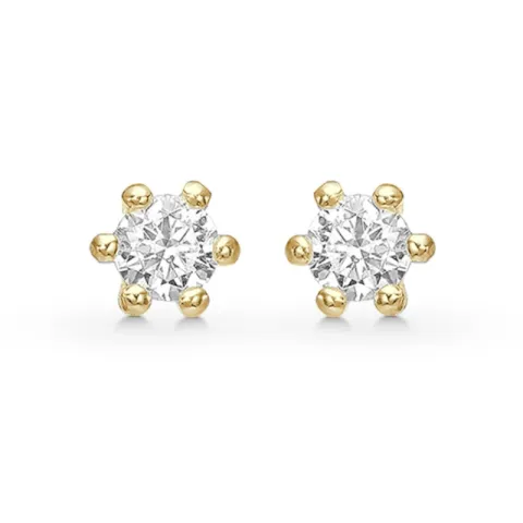 2,5 mm Støvring Design örhängestift i förgyllt silver vit zirkon