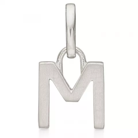Støvring Design bokstav m hängen i rhodinerat silver