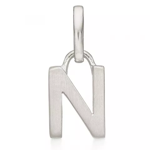 Støvring Design bokstav n hängen i rhodinerat silver