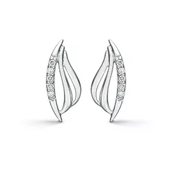 Støvring Design örhängen i rhodinerat silver vit zirkon