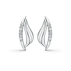 Støvring Design örhängen i rhodinerat silver vit zirkon