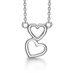 Støvring Design hjärta halskedja med berlocker i rhodinerat silver