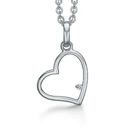 Støvring Design diamant hängen i 14 karat vitguld med silver halsband vit diamant