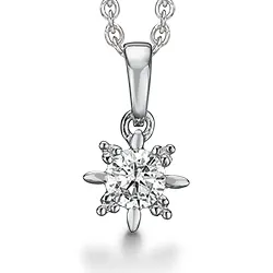 Støvring Design zirkon hängen i 8 karat vitguld med silver halsband vit zirkon