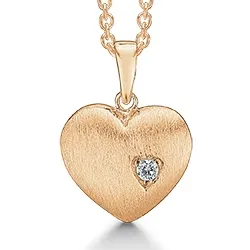 hjärta halskedja med berlocker i förgyllt silver