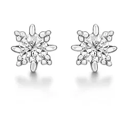 Støvring Design zirkon örhängen i 8 karat vitguld vita zirkoner