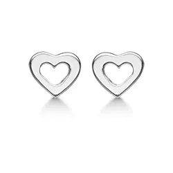 Støvring Design hjärta örhängen i rhodinerat silver