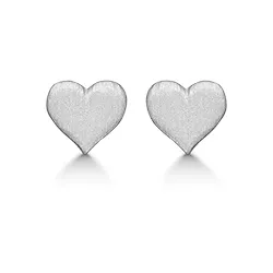 Støvring Design hjärta örhängen i rhodinerat silver