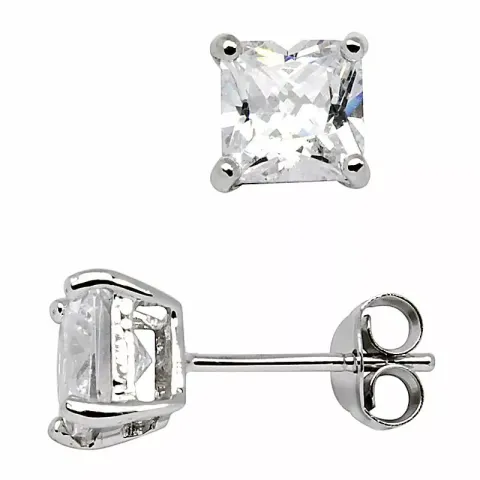 6 mm Støvring Design örhängen i silver vit zirkon