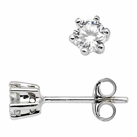 4 mm Støvring Design örhängen i silver vit zirkon