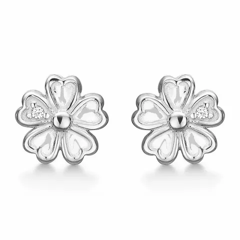 Støvring Design örhängen i silver vit zirkon