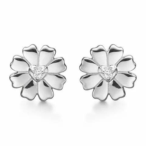 Støvring Design örhängen i silver vit zirkon