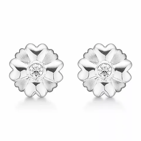 Støvring Design örhängen i silver vit zirkon