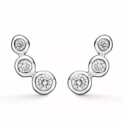 Støvring Design örhängen i silver vit zirkon