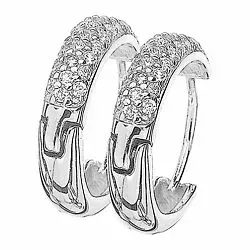 Støvring Design runda creol i silver vit zirkon