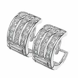 Støvring Design runda örhängen i silver vit zirkon