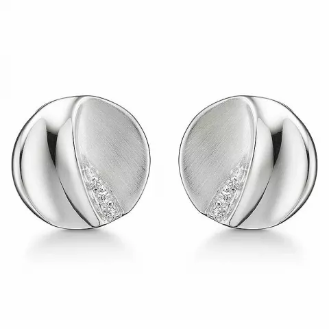 Støvring Design öronclips i silver vit zirkon