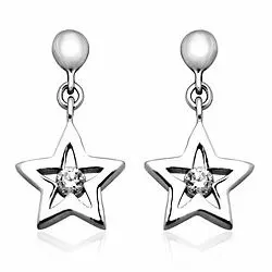 Støvring Design örhängen i silver vit zirkon