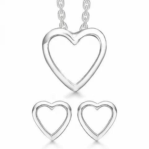 Støvring Design hjärta smycke set i silver