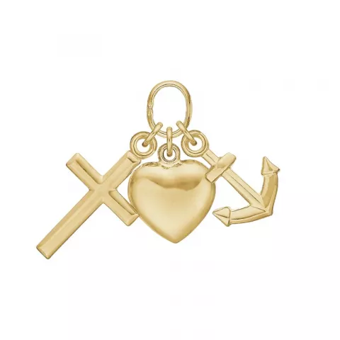 Støvring Design tro-hopp-kärlek hängen i 14 karat guld