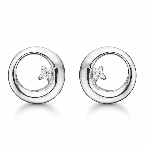 Støvring Design örhängen i silver vit diamant