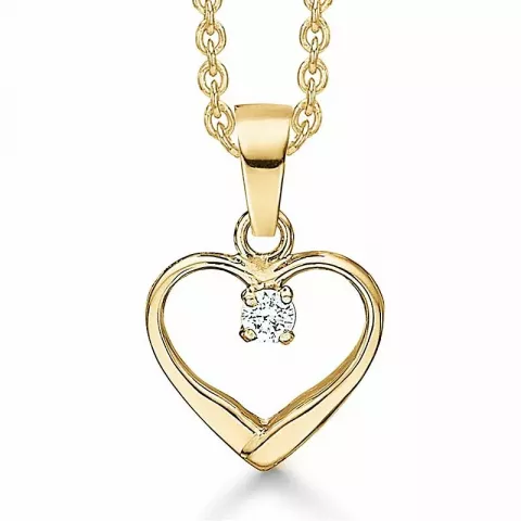 elegant Støvring Design halskedja med berlocker i 8 karat guld med forgylld silverhalskedja vit zirkon