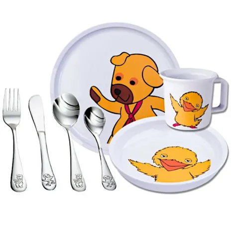 Dopgåvor: Bamse och Kylling barndopsgåva i Rostfritt stål modell: 250-100299