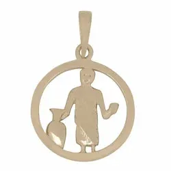 12 mm Siersbøl stjärnteck vattumannen hängen i 8 karat guld