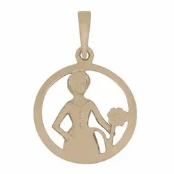 Siersbøl stjärnteck jungfrun hängen i 8 karat guld