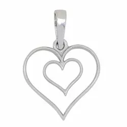 Siersbøl hjärta hängen med halskedja i silver