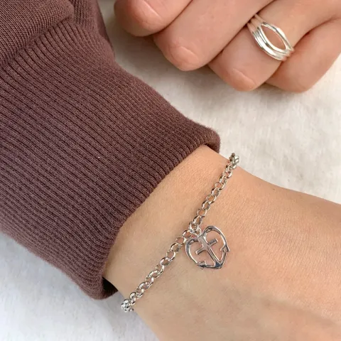 barn Siersbøl tro-hopp-kärlek armband i silver