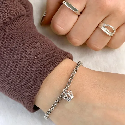 Siersbøl krona armband i silver