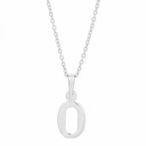 Siersbøl siffran 0 hängen med halskedja i silver