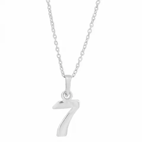 Siersbøl siffran 7 hängen med halskedja i silver