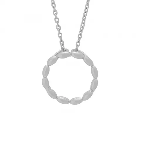 Siersbøl cirkel hängen med halskedja i rhodinerat silver