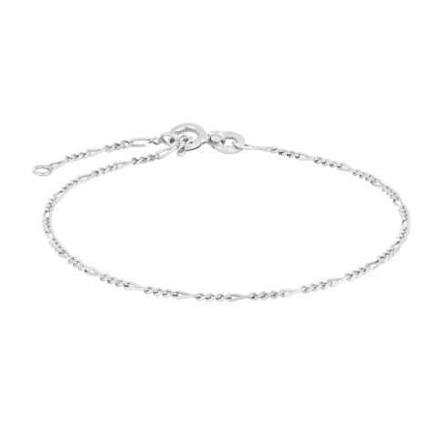 Siersbøl figaroarmband i rhodinerat silver