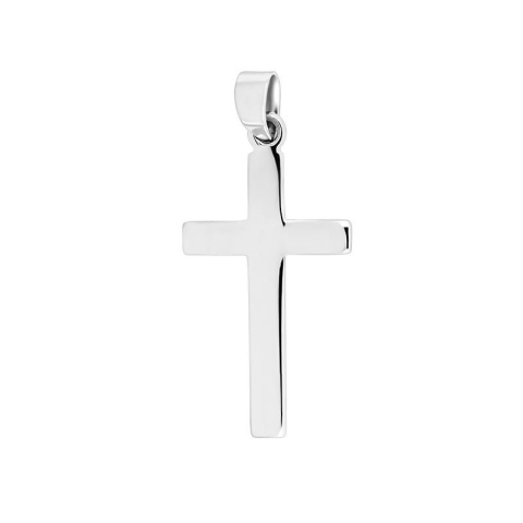 12 x 18 mm Siersbøl kors hängen i rhodinerat silver