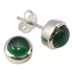 runda gröna onyx örhängen i silver