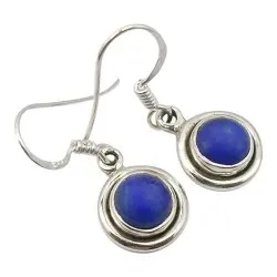 blå silverörhängen i oxiderat sterlingsilver