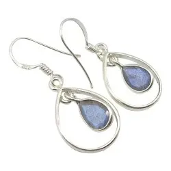 Droppformad multifärgade örhängen i silver