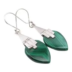 droppe gröna örhängen i silver