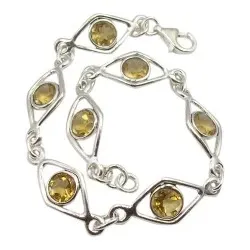 Fyrkantigt citrin armband i silver