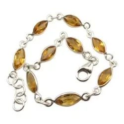 Ovalt citrin armband i silver