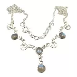 Rund abstrakt multifärgat halsband i silver