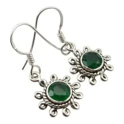 Gröna onyxer örhängen i oxiderat sterlingsilver