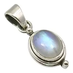 Ovalt månsten hängen i silver