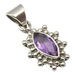 ametist hängen i oxiderat sterlingsilver