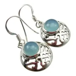 Calcedonit örhängen i silver