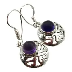 Lila ametist örhängen i silver