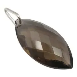 Ovalt kvarts hängen i silver